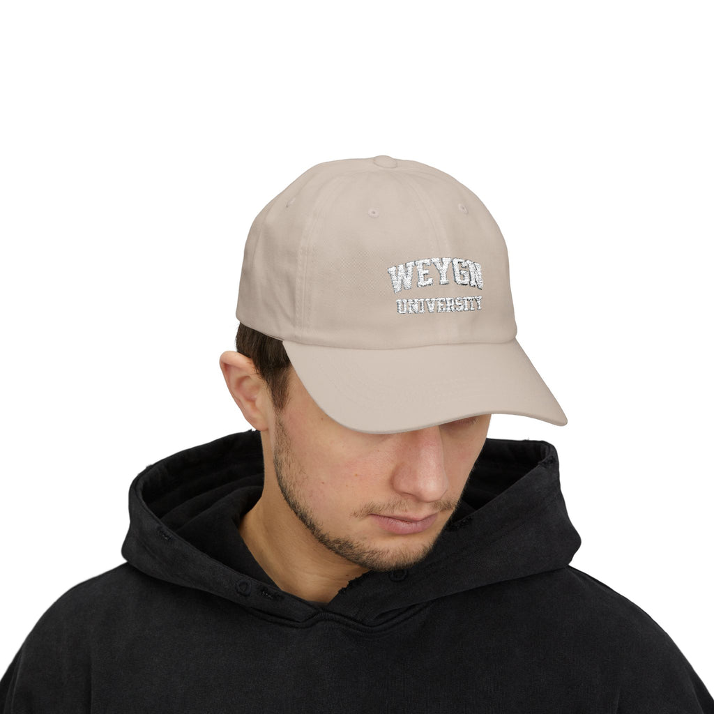 Weygn University Classic Dad Cap - White Logo