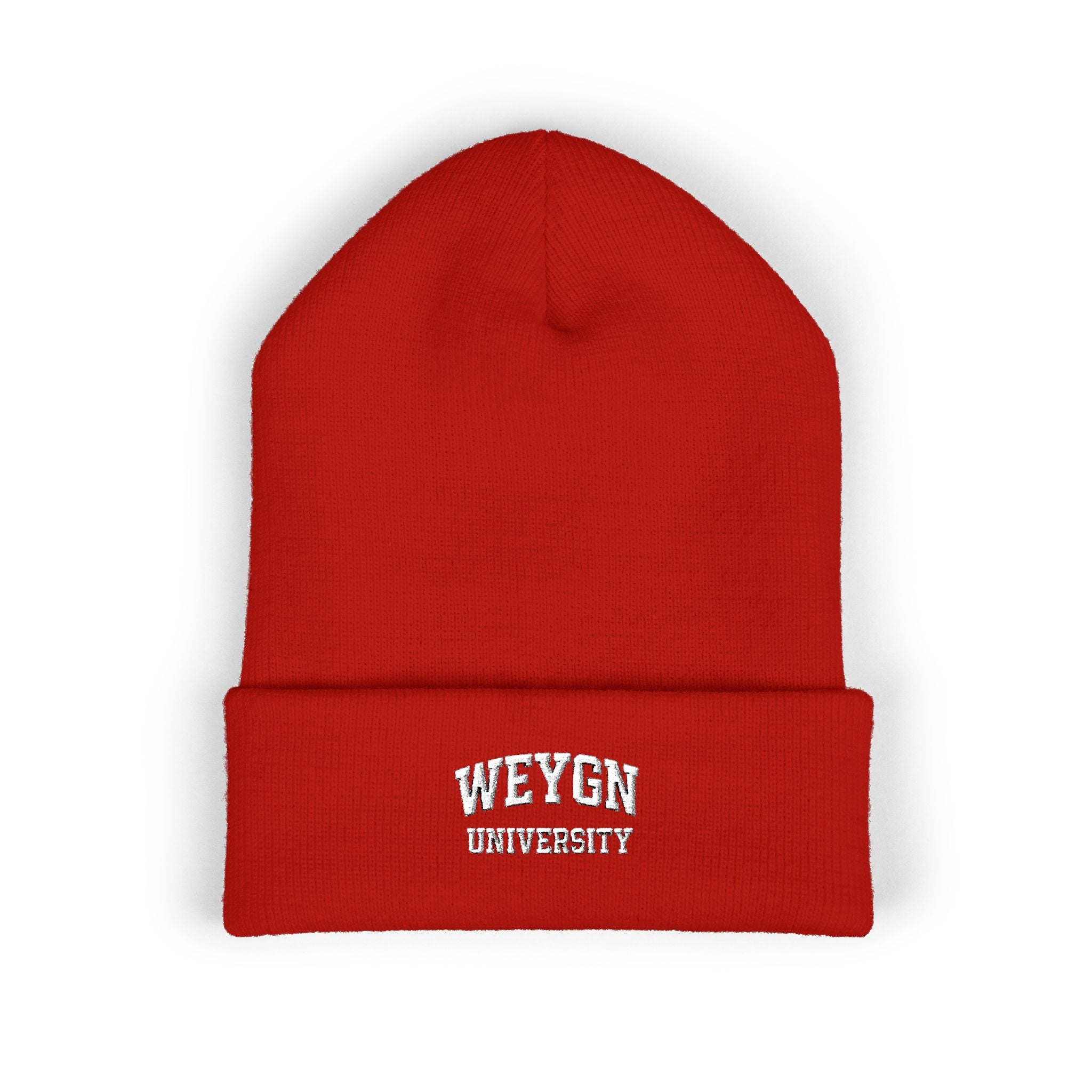Embroidered 'Weygn University' Cuffed Beanie