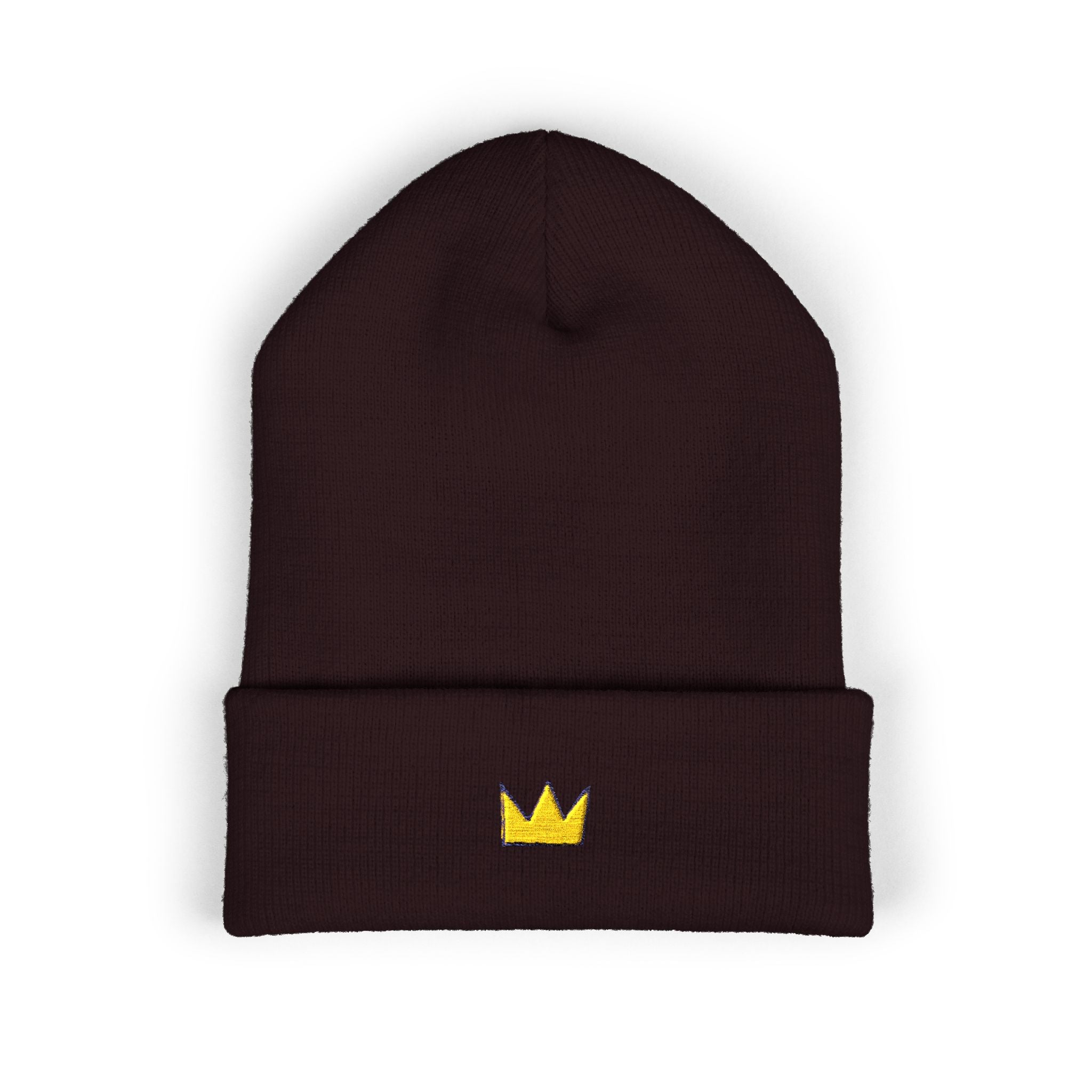 Embroidered Crown Cuffed Beanie