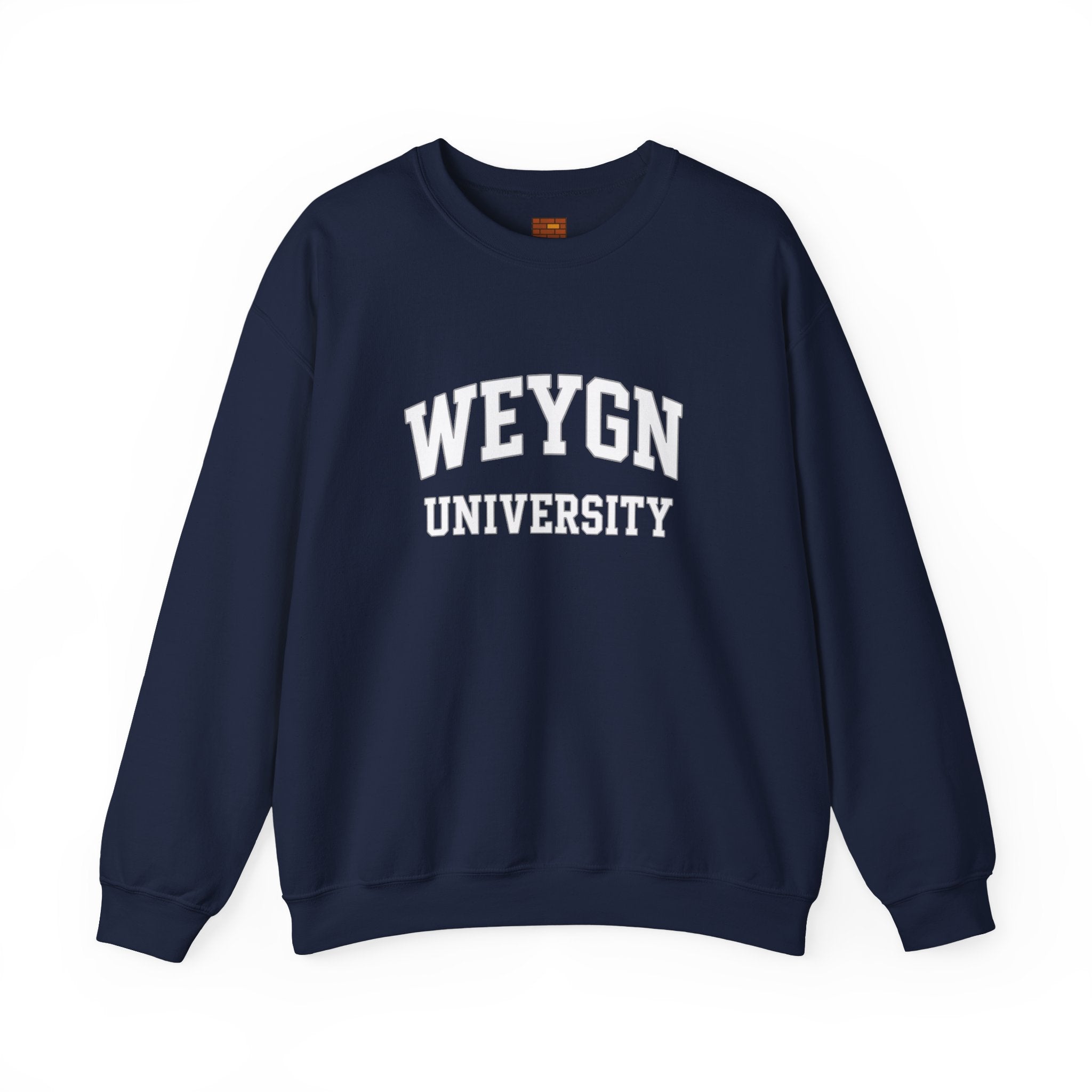 Weygn University Crewneck Sweatshirt — Navy x White Logo