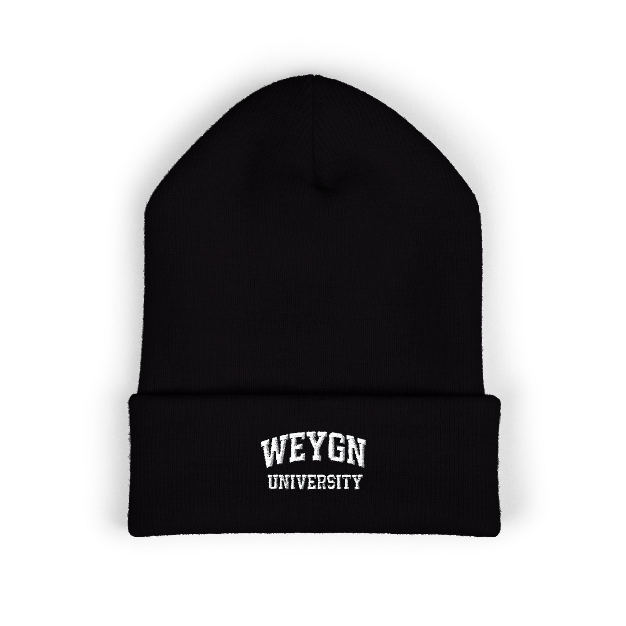 Embroidered 'Weygn University' Cuffed Beanie