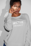 Weygn University Crewneck Sweatshirt — Grey x White Logo