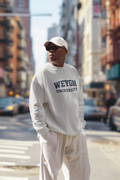 Weygn University Crewneck Sweatshirt — Grey x Blue Logo
