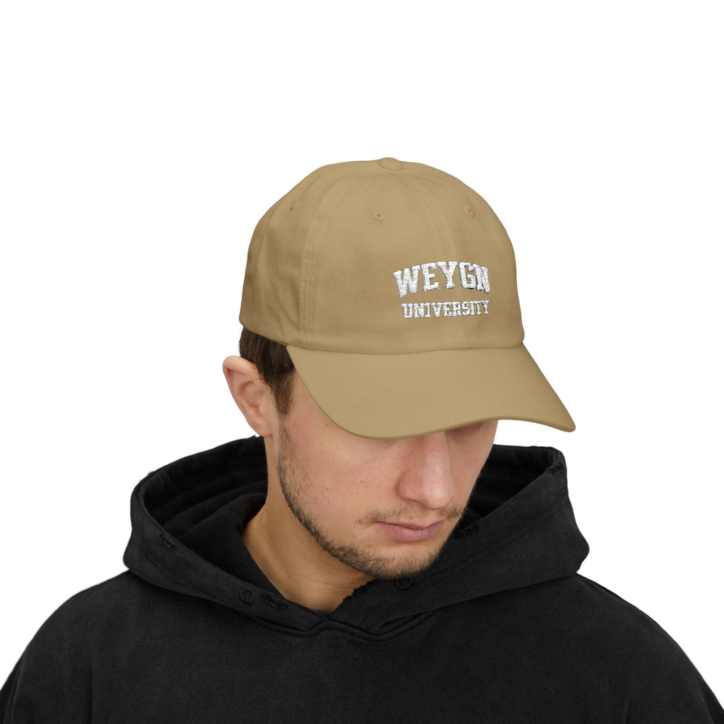 Weygn University Classic Dad Cap - White Logo