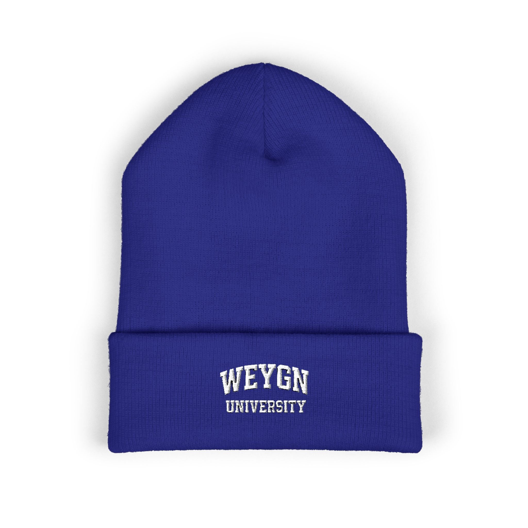 Embroidered 'Weygn University' Cuffed Beanie
