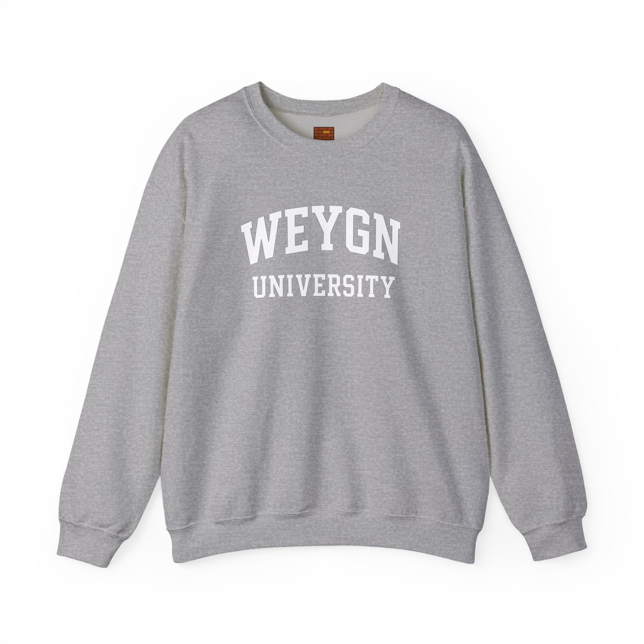 Weygn University Crewneck Sweatshirt — Grey x White Logo