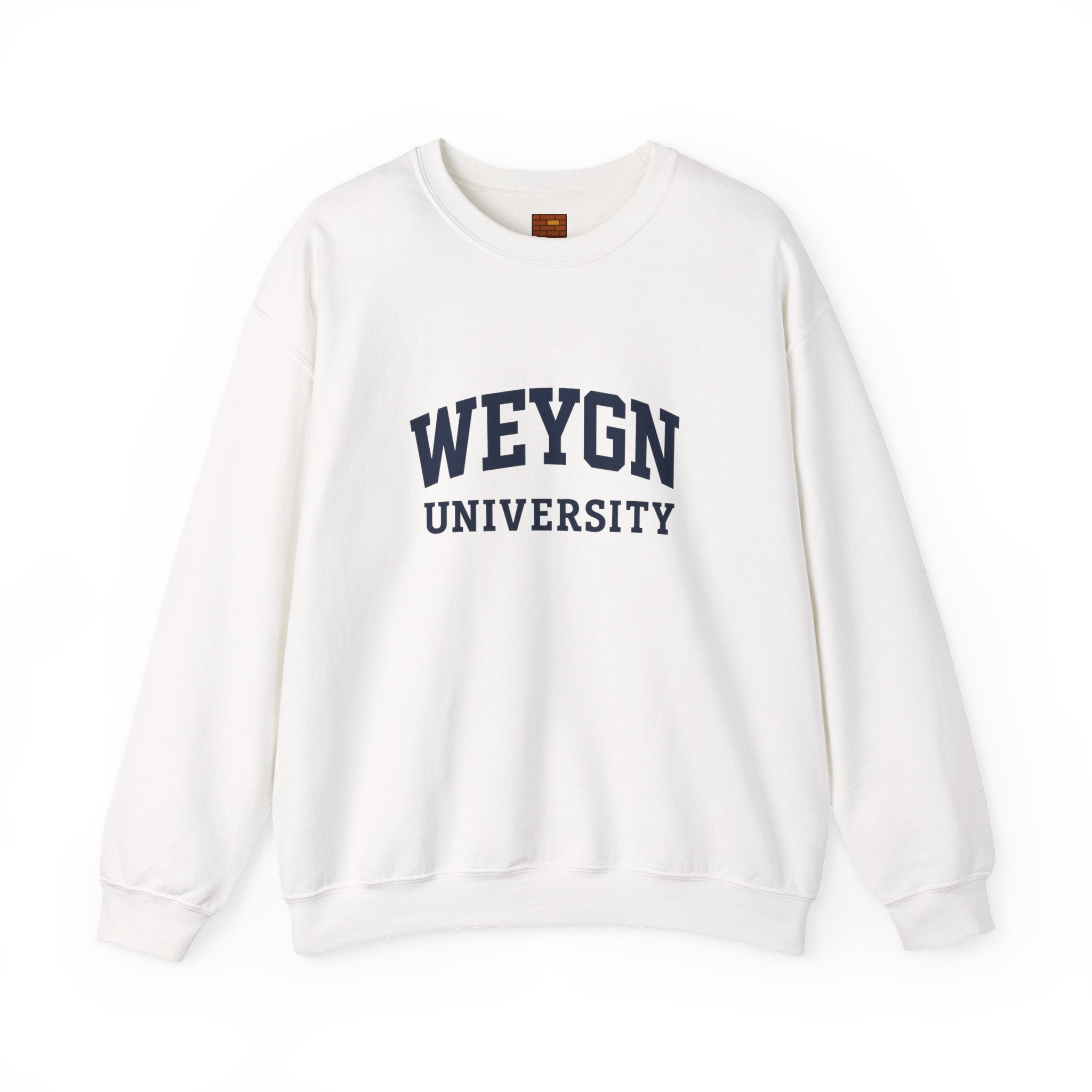 Weygn University Crewneck Sweatshirt — White x Grey Logo
